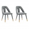 Manhattan Comfort Modern Neda Velvet Dining Chair In Grey