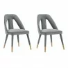 Manhattan Comfort Modern Neda Velvet Dining Chair In Grey - Manhattan Comfort Modern Neda Velvet Dining Chair In Grey