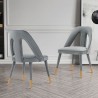 Manhattan Comfort Modern Neda Velvet Dining Chair In Grey Set of 2