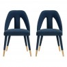 Manhattan Comfort Modern Neda Velvet Dining Chair In Midnight Blue