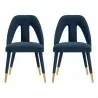 Manhattan Comfort Modern Neda Velvet Dining Chair In Midnight Blue - Manhattan Comfort Modern Neda Velvet Dining Chair In Midnight Blue