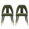 Manhattan Comfort Modern Neda Velvet Dining Chair In Olive Green