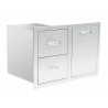 Summerset Grills 33 2-Drawer & Vented LP Tank Pullout Drawer Combo - Angled 