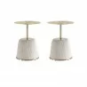 Manhattan Comfort Modern Anderson End Table 1.0 Upholstered in Leatherette with Gold Tabletop - Set of 2 White - Manhattan Comfort Modern Anderson End Table 1.0 Upholstered in Leatherette with Gold Tabletop - Set of 2 White