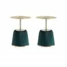 Manhattan Comfort Modern Anderson End Table 1.0 Upholstered in Leatherette with Gold Tabletop - Set of 2 Green - Manhattan Comfort Modern Anderson End Table 1.0 Upholstered in Leatherette with Gold Tabletop - Set of 2 Green