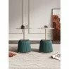 Manhattan Comfort Modern Anderson End Table 1.0 Upholstered in Green Leatherette with Gold Tabletop - Set of 2 - Manhattan Comfort Modern Anderson End Table 1.0 Upholstered in Green Leatherette with Gold Tabletop - Set of 2