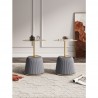 Manhattan Comfort Modern Anderson End Table 1.0 Upholstered in Grey Leatherette with Gold Tabletop - Set of 2