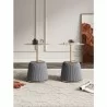 Manhattan Comfort Modern Anderson End Table 1.0 Upholstered in Grey Leatherette with Gold Tabletop - Set of 2 - Manhattan Comfort Modern Anderson End Table 1.0 Upholstered in Grey Leatherette with Gold Tabletop - Set of 2