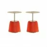 Manhattan Comfort Modern Anderson End Table 1.0 Upholstered in Leatherette with Gold Tabletop - Set of 2 Orange - Manhattan Comfort Modern Anderson End Table 1.0 Upholstered in Leatherette with Gold Tabletop - Set of 2 Orange