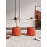 Manhattan Comfort Modern Anderson End Table 1.0 Upholstered in Orange Leatherette with Gold Tabletop - Set of 2