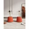 Manhattan Comfort Modern Anderson End Table 1.0 Upholstered in Orange Leatherette with Gold Tabletop - Set of 2 - Manhattan Comfort Modern Anderson End Table 1.0 Upholstered in Orange Leatherette with Gold Tabletop - Set of 2