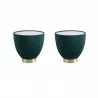 Manhattan Comfort Modern Anderson End Table 2.0 Upholstered in Leatherette with Ceramic Faux Marble Tabletop - Set of 2 Green - Manhattan Comfort Modern Anderson End Table 2.0 Upholstered in Leatherette with Ceramic Faux Marble Tabletop - Set of 2 Green