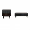 Manhattan Comfort Duane Modern Ribbed End Table and Coffee Table in Dark Brown And Black Set - Manhattan Comfort Duane Modern Ribbed End Table and Coffee Table in Dark Brown And Black Set