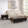 Manhattan Comfort Duane Modern Ribbed End Table and Coffee Table in Dark Brown And Black