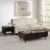 Manhattan Comfort Duane Modern Ribbed End Table and Coffee Table in Dark Brown And Black - Manhattan Comfort Duane Modern Ribbed End Table and Coffee Table in Dark Brown And Black