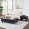 Manhattan Comfort Duane Modern Ribbed End Table and Coffee Table in Dark Brown and Blue