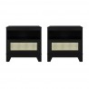 Manhattan Comfort Sheridan Modern Cane Nightstand Black