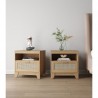 Manhattan Comfort Sheridan Modern Cane Nightstand - Set of 2 Nature