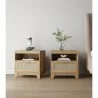 Manhattan Comfort Sheridan Modern Cane Nightstand - Set of 2 Nature - Manhattan Comfort Sheridan Modern Cane Nightstand - Set of 2 Nature