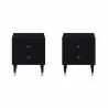 Manhattan Comfort Stanton Modern Nightstand with 2 Full Extension Drawers and Solid Wood Legs - Set of 2 - Manhattan Comfort Stanton Modern Nightstand with 2 Full Extension Drawers and Solid Wood Legs - Set of 2