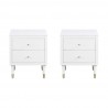 Manhattan Comfort Stanton Modern Nightstand with 2 Full Extension Drawers and Solid Wood Legs - Set of 2