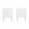 Manhattan Comfort Stanton Modern Nightstand with 2 Full Extension Drawers and Solid Wood Legs - Set of 2 - Manhattan Comfort Stanton Modern Nightstand with 2 Full Extension Drawers and Solid Wood Legs - Set of 2