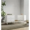 Manhattan Comfort Stanton Modern Nightstand with 2 Full Extension Drawers and Solid Wood Legs in White - Set of 2 - Manhattan Comfort Stanton Modern Nightstand with 2 Full Extension Drawers and Solid Wood Legs in White - Set of 2
