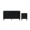 Manhattan Comfort Stanton 2-Piece Modern Dresser and Nightstand Set with Full Extension Drawers and Solid Wood Legs 