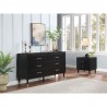 Manhattan Comfort Stanton 2-Piece Modern Dresser and Nightstand Set with Full Extension Drawers and Solid Wood Legs in Black