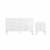 Manhattan Comfort Stanton 2-Piece Modern Dresser and Nightstand Set with Full Extension Drawers and Solid Wood Legs 