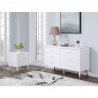 Manhattan Comfort Stanton 2-Piece Modern Dresser and Nightstand Set with Full Extension Drawers and Solid Wood Legs in White