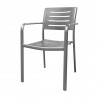 Adele Dining Arm Chair - Tex Gray - Angled