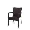 Miami Dining Arm Chair - Espresso Wicker - Angled