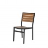 Napa Dining Side Chair - Black & Teak Seat and Back - Angled
