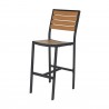 Napa Bar Side Chair - Black Frame And Teak Seat & Back - Angled