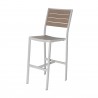 Napa Bar Side Chair - Silver Frame And Gray Seat & Back - Angled