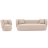Manhattan Comfort Contemporary Siri Sofa and Accent Chair Set with Pillows In Wheat