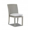 Majorca Armless Dining Chair with Cushions in Cast Silver 