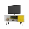 Liberty 53.14" Mid Century - Modern TV Stand (White and Yellow) - White BG - Liberty 53.14" Mid Century - Modern TV Stand (White and Yellow) - White BG
