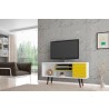 Liberty 53.14" Mid Century - Modern TV Stand (White and Yellow)