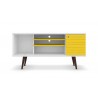 Liberty 53.14" Mid Century - Modern TV Stand (White and Yellow) - Front