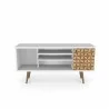  Liberty 53.14" Mid Century - Modern TV Stand with 5 Shelves and 1 Door - Front -  Liberty 53.14" Mid Century - Modern TV Stand with 5 Shelves and 1 Door - Front