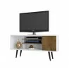 Liberty 53.14" Mid Century - Modern TV Stand (Rustic Brown) - White BG - Liberty 53.14" Mid Century - Modern TV Stand (Rustic Brown) - White BG