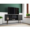 Liberty 53.14" Mid Century - Modern TV Stand with 5 Shelves and 1 Door in Black - Lifestyle