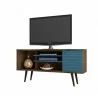 Liberty 53.14" Mid Century - Modern TV Stand (Rustic Brown and Aqua Blue) - White BG - Liberty 53.14" Mid Century - Modern TV Stand (Rustic Brown and Aqua Blue) - White BG