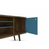 Liberty 53.14" Mid Century - Modern TV Stand (Rustic Brown and Aqua Blue) - Drawer Opened - Liberty 53.14" Mid Century - Modern TV Stand (Rustic Brown and Aqua Blue) - Drawer Opened