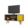 Liberty 53.14" Mid Century - Modern TV Stand (Rustic Brown and Yellow) - White BG