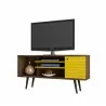 Liberty 53.14" Mid Century - Modern TV Stand (Rustic Brown and Yellow) - White BG - Liberty 53.14" Mid Century - Modern TV Stand (Rustic Brown and Yellow) - White BG