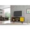 Liberty 53.14" Mid Century - Modern TV Stand (Rustic Brown and Yellow) - Front