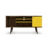 Liberty 53.14" Mid Century - Modern TV Stand (Rustic Brown and Yellow) - Front